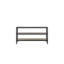 Console moderne avec éléments en métal, 3 tablettes de rangement, placage Allure, noir et incrustations, utilitaire de rangement, Fascination, Soft Grandeur, +