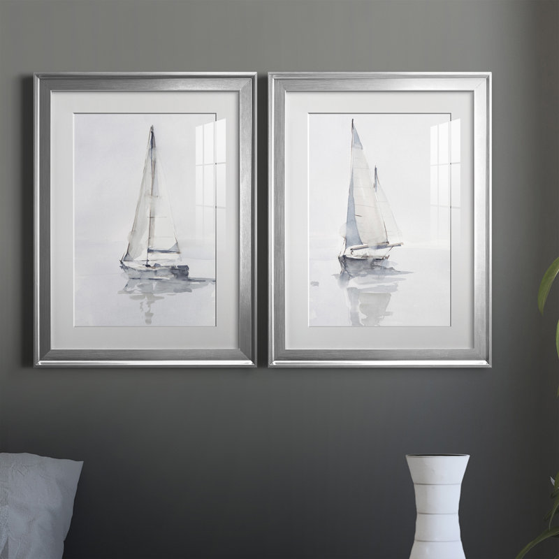 Misty Harbor I, reproduction encadrée de qualité supérieure - prête à être accrochée, H 36,5 po x l 53 po x P 1 po