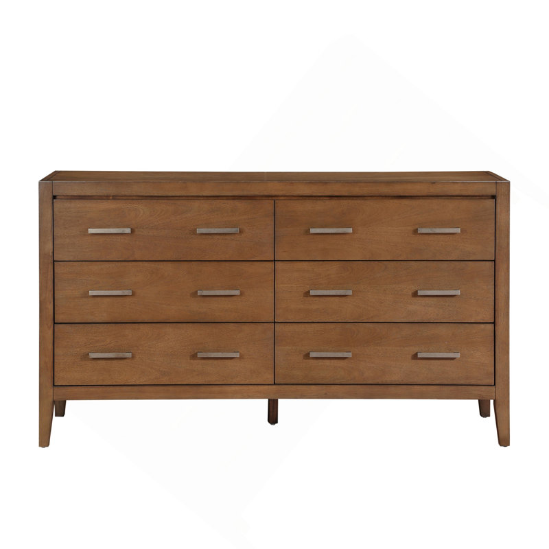 Commode 1 pièce transitionnelle avec 6 tiroirs en bois