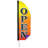 4' Heavy Duty Open Gradient Double Sided 48'' H x 16'' W Polyester Feather Banner