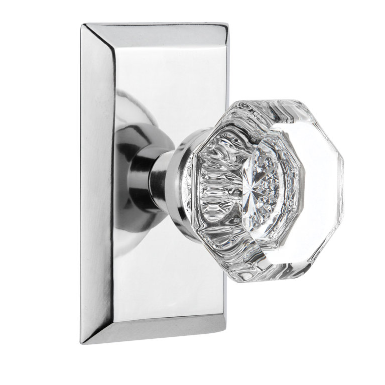 Studio Plate with Waldorf Door Knob, Bright Chrome