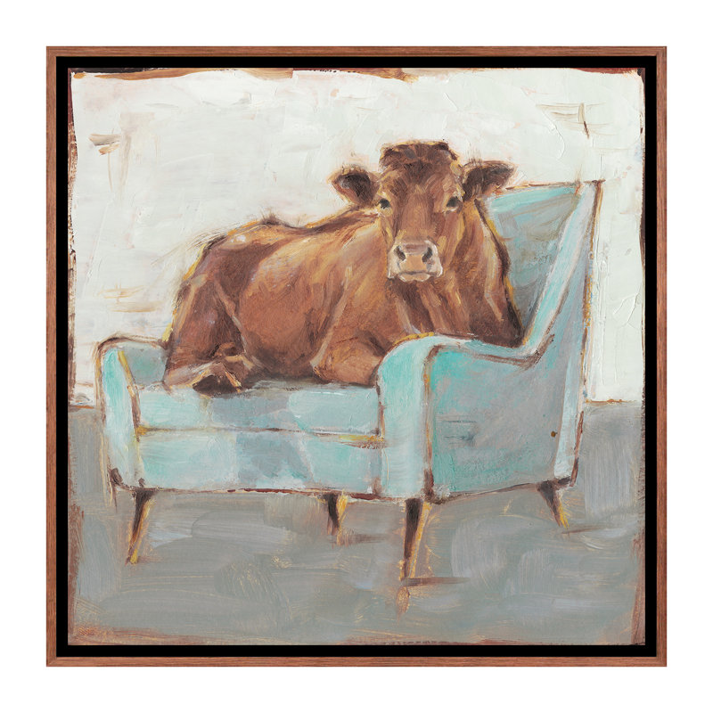 «Moo-ving in IV» par Ethan Harper - reproduction d'art encadrée, H 18 po x l 18 po x P 1,5 po