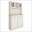 Armoire de rangement pour poubelle de cuisine de 67,7 pouces de hauteur avec 3 tablettes réglables, 2 tiroirs et 1 compartiment à poubelle inclinable pour espaces polyvalents