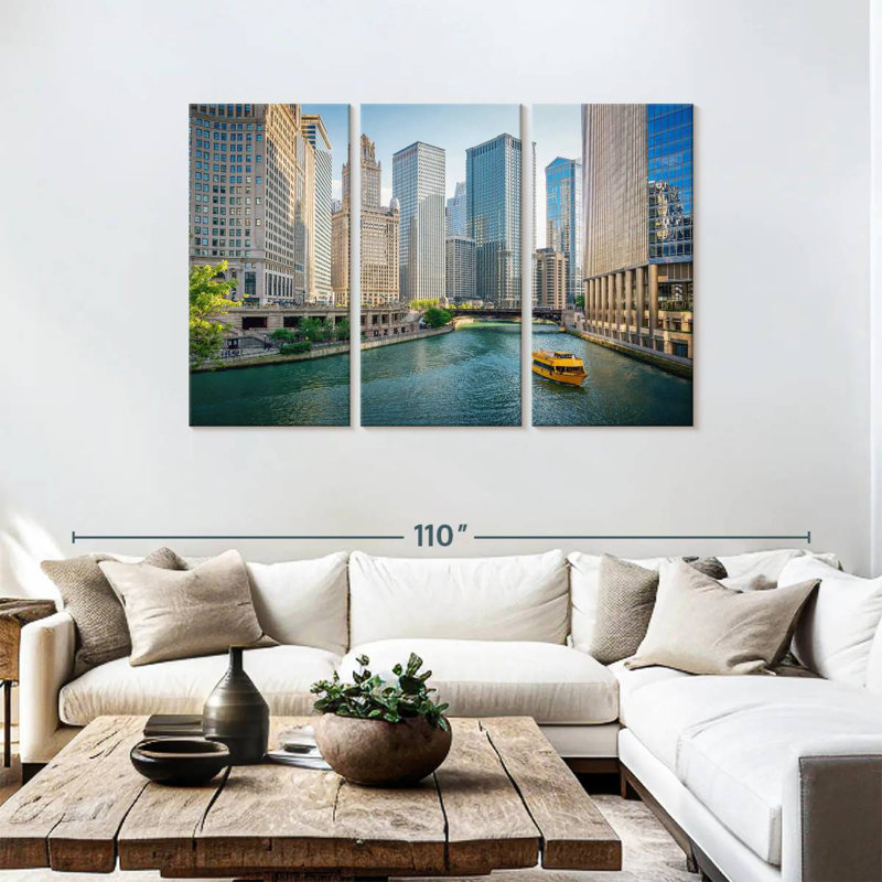 Gratte-ciel Hannes du centre-ville de Chicago, H 48 po x l 74 po