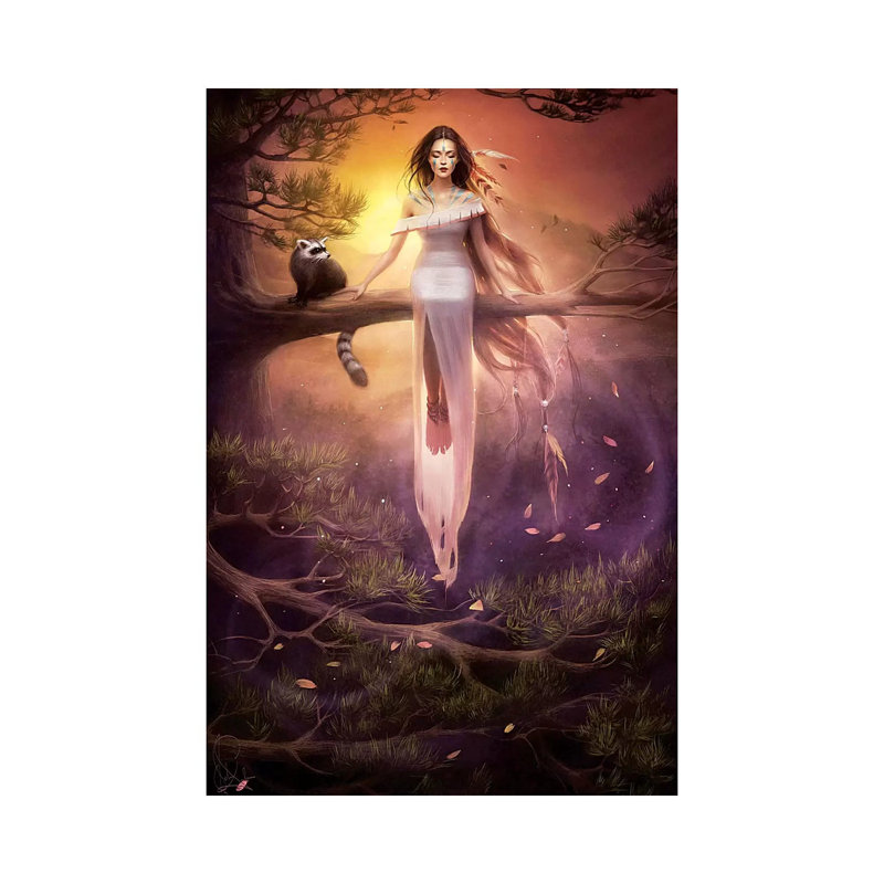 Pocahontas - impression sur toile tendue, H 12 po x l 8 po x P 0,75 po