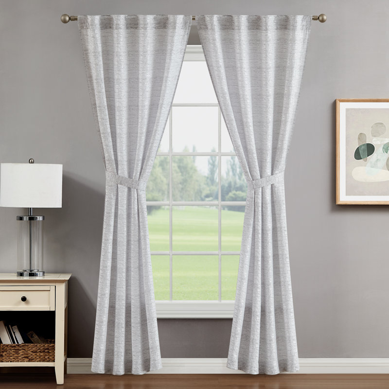 Semi Sheer Curtain, 38" W x 96" L, White