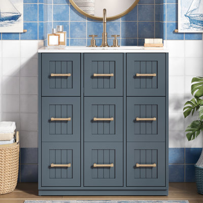 Modern 30'' Bathroom Vanity With Ceramic Sink