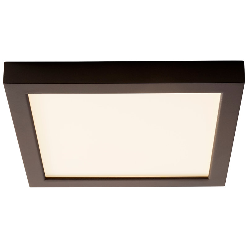 Plafonnier encastré 1 lumière Gasparas, H 1 po x l 9,12 po x P 9,12 po, Bronze huilé