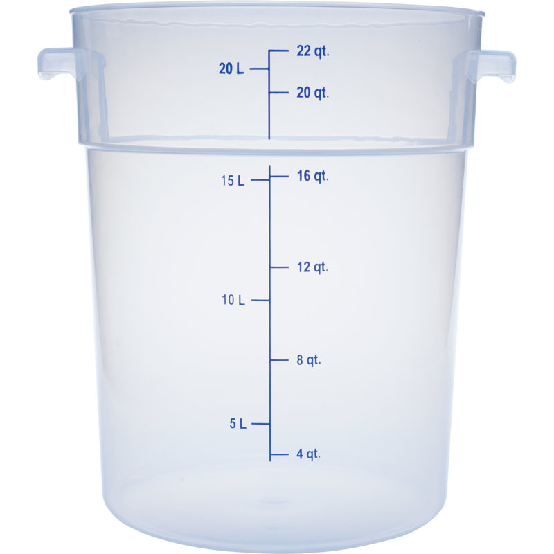 Carlisle Food Service Products StorPlus 5.5 Gallons Circle Food Storage Container, Clear