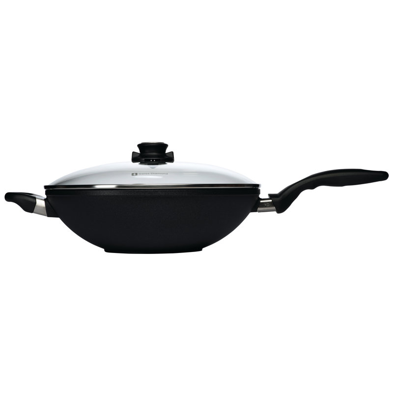 Swiss Diamond 12.5" Induction Non-Stick Alumimum Wok with Lid