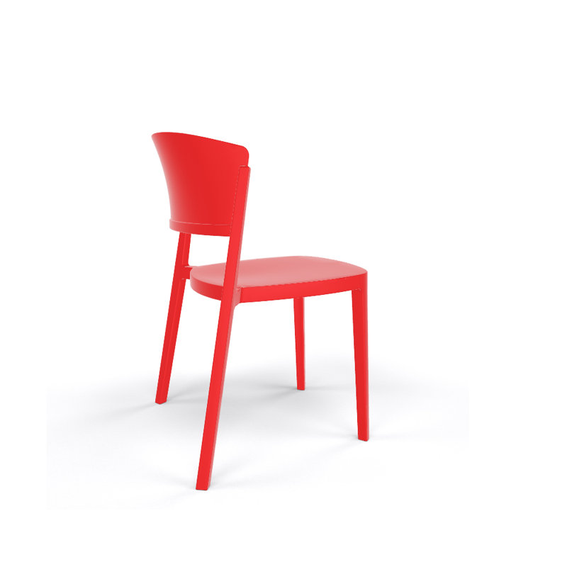Chaise d'appoint empilable Sevan, Rouge