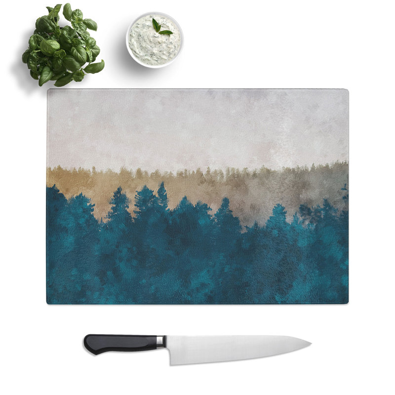 Tempered Glass the Forest at Sunset Chopping Board, 28.5 cm x 39 cm