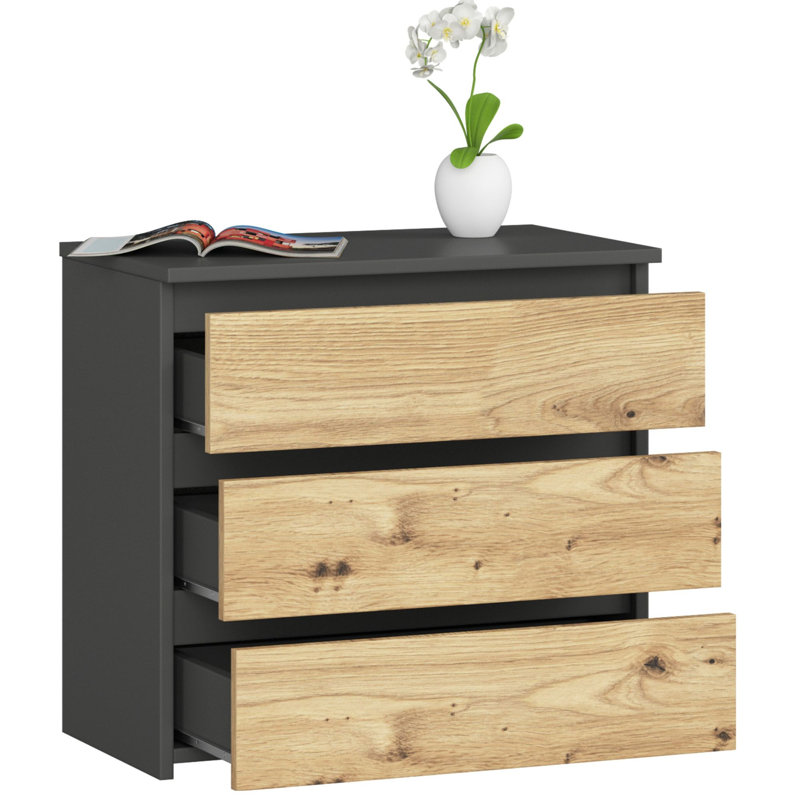 Rhyn 60cm W Particle Board Bedside Table