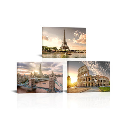 3 Piece Wrapped Canvas Wall Art