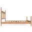 Grand lit plateforme, cadre de lit à baldaquin en bois avec tête de lit courbée tissée, lit élégant pour la chambre à coucher, naturel