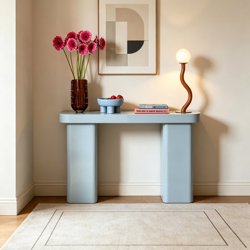 Console moderne en bois de couleur minimaliste, H 33,46 po x l 39,37 po x P 13,78 po, Bleu, Bleu, Bleu