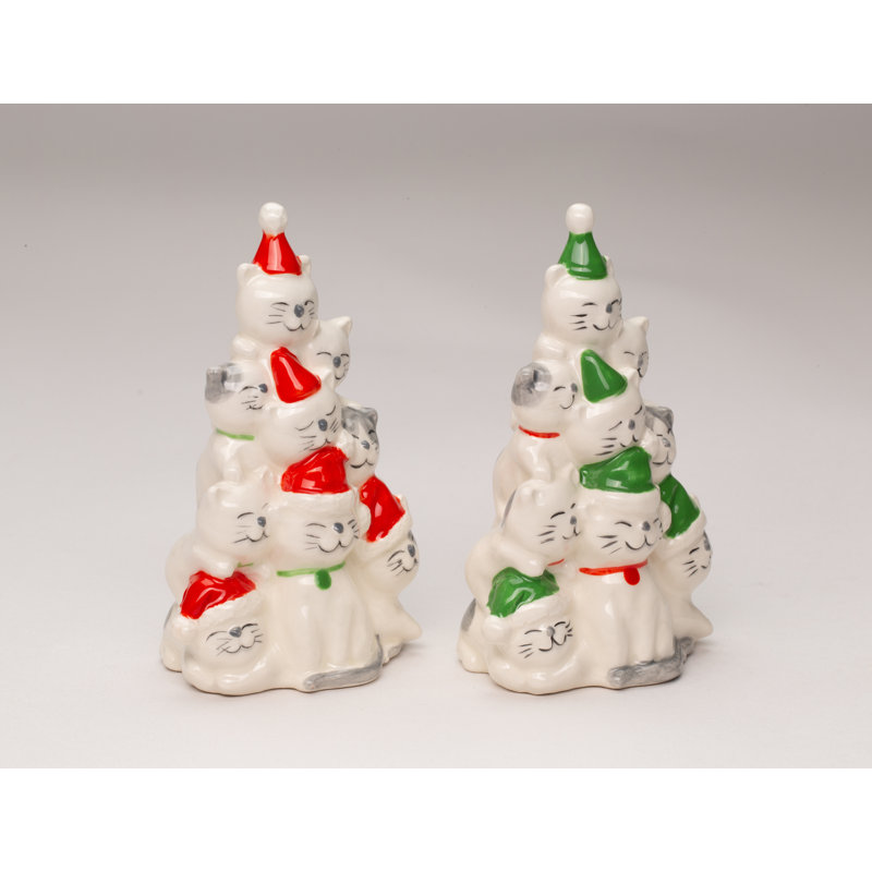 Christmas Tree Cats Salt and Pepper