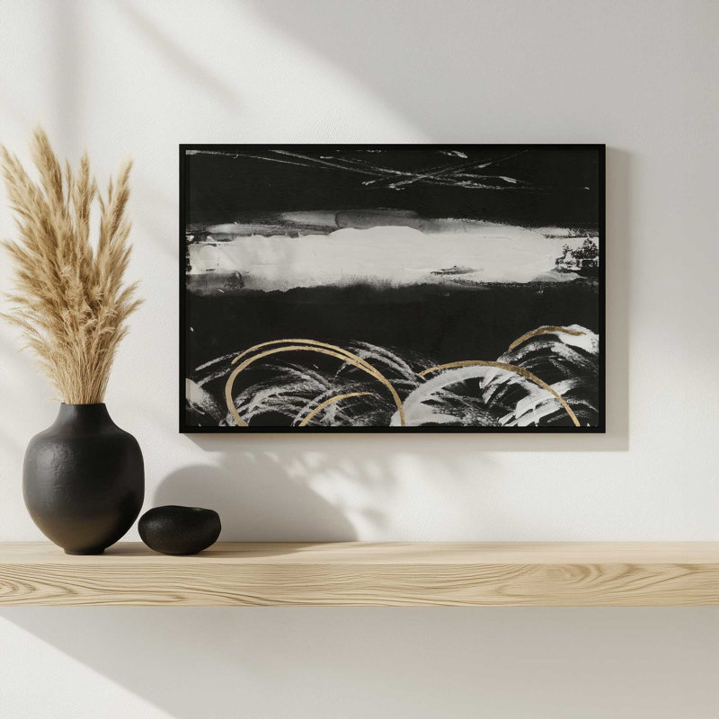 «Ripple Trace I» par Melissa Wang, reproduction d'art, Impression sur cadre ouvert sans papier mat, Noir, H 36 po x l 48 po