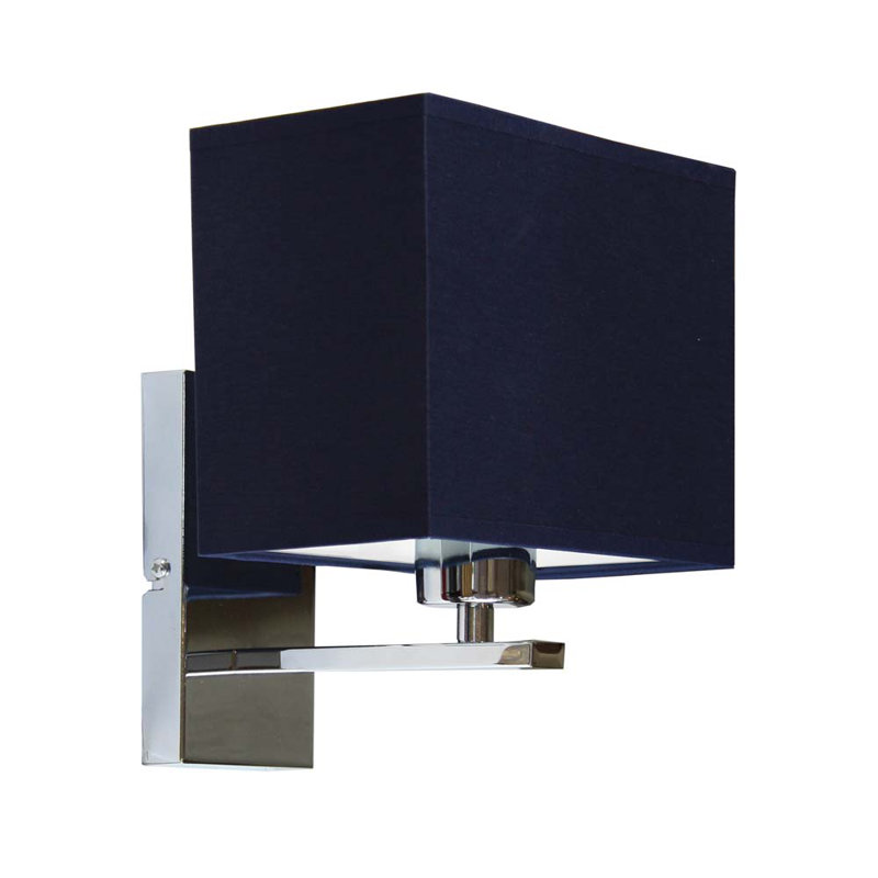 Asavira Armed Sconce, Chrome, Navy Blue