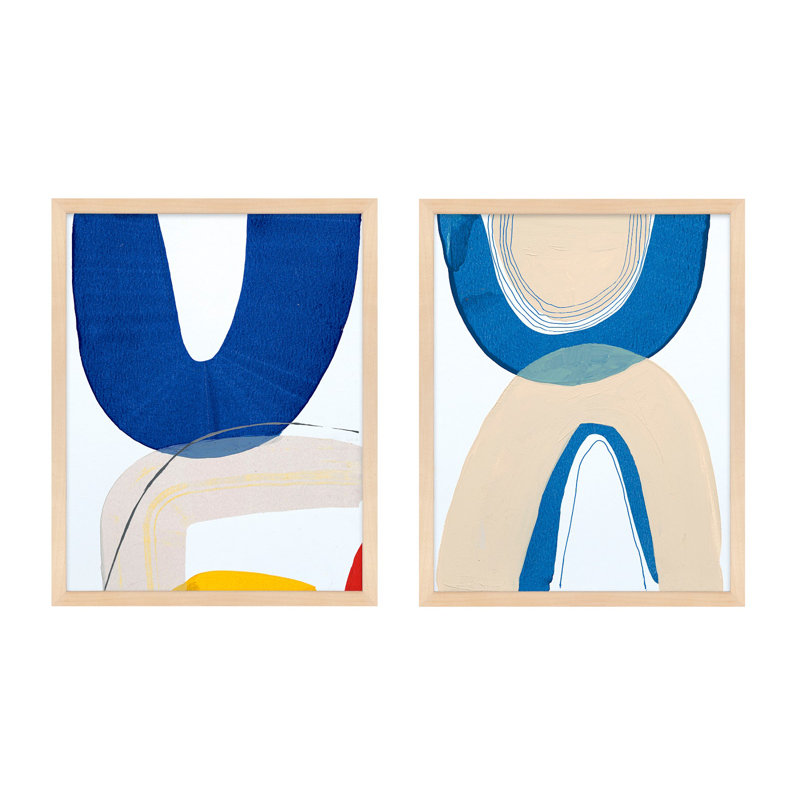 Unity Set Of 2 by Andrea Stokes, Brown Framed, 25" H x 40" W x 1.25" D