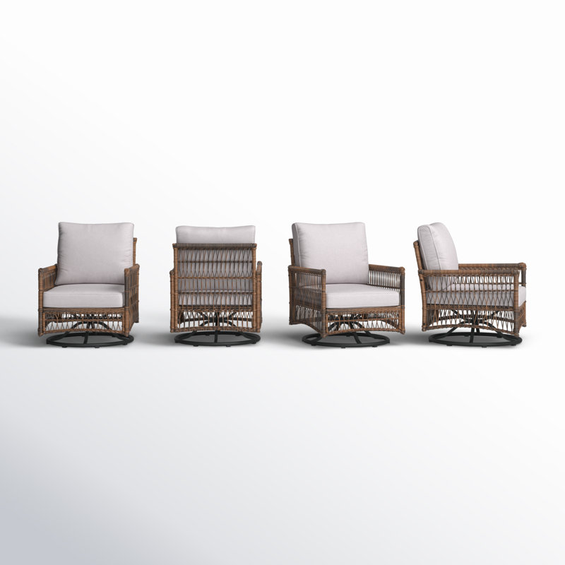 Chaise de patio pivotante avec coussins Aldophé