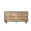 Armoire de rangement en rotin à 6 tiroirs au design naturel, idéale pour l'organisation de la chambre à coucher et du salon