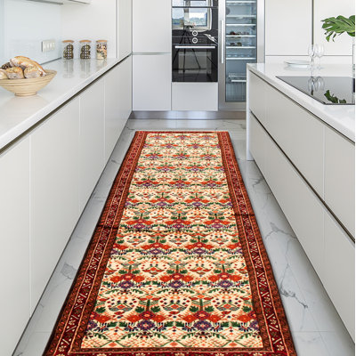 Jevhenas One-of-a-Kind 2'9" X 9'2" 1990s Runner Wool Area Rug in Cream