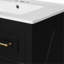 Ensemble de meuble-lavabo simple 30 po avec 3 tiroirs, meuble-lavabo autoportant avec cadre en bois massif 30 po, gris-2001579862