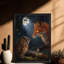 Reproduction d'art encadré noir hiboux et renards sous le clair de lune-635495661