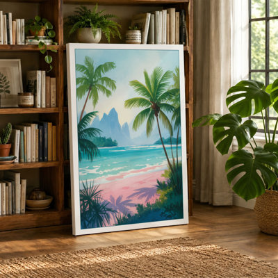 Tropical Lagoon at Dawn Coastal - Wrapped Canvas