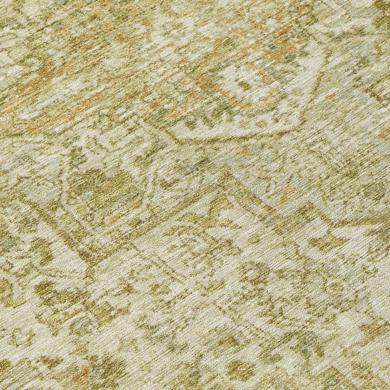Chantille Beige Floral Medallion Washable Indoor/Outdoor Rug