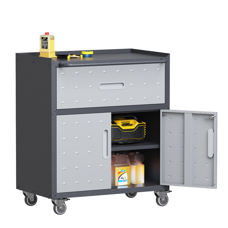 29.5” W Removable Garage Storage Cabinet - Adjustable Shelf Tool Cabinet., Metal