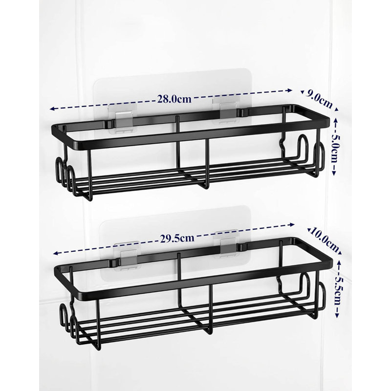 Wall Mounted Required Shower Caddy, Black