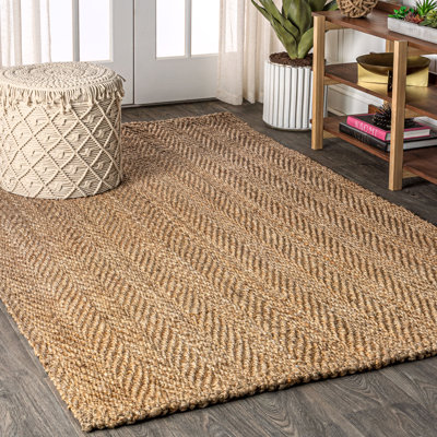 Tapis en jute tissé à la main Anishia