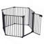150" Adjustable Safety Gate 6 Panels Play Yard Metal Doorways Fireplace Fence Christmas Tree Fence Gate For House Stairs Gate Prohibited Area Fence