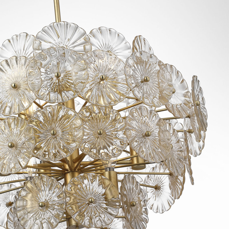 Julie Neill Gianna 24" Chandelie, Gold, Hand-Rubbed Antique Brass