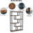 69.29" 6-Tier Industrial Brown & Black Etagere Bookcase With 6 Tier Open Shelves Organizer For Living Room-1348907877