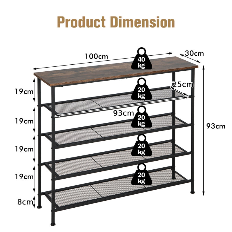 16 Pair Stackable Shoe Rack