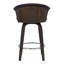 Tabouret de bar ou de comptoir pivotant Vandt avec repose-pieds chromé en similicuir brun et contreplaqué-616208169