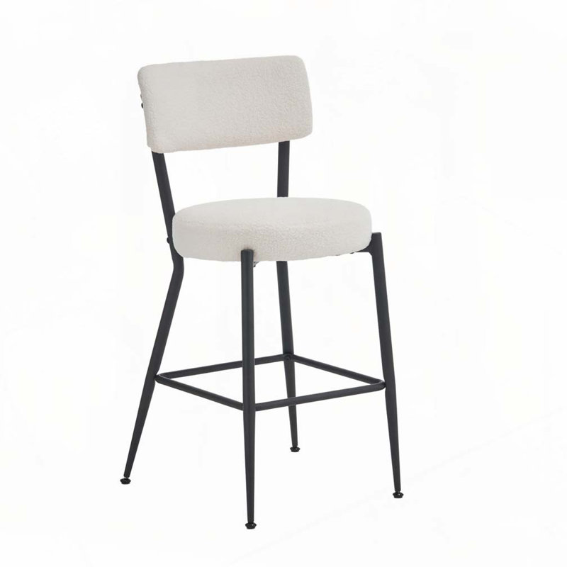 Tabouret de bar Teddy, Beige, Doré