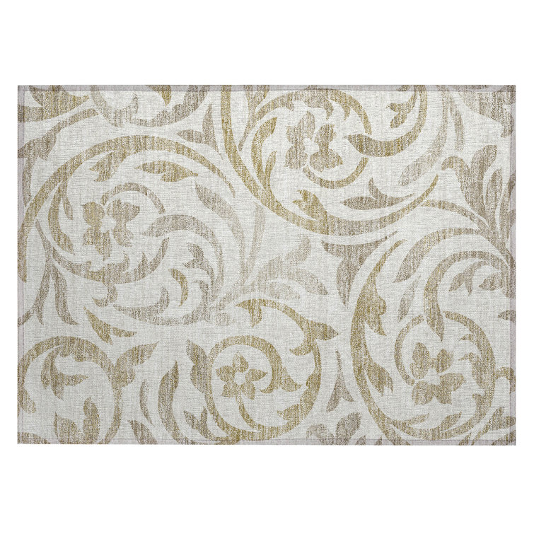 Washable Floral Indoor / Outdoor Rug