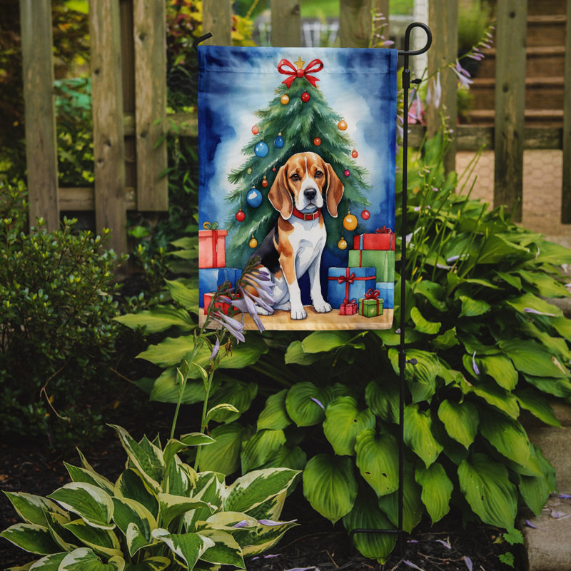 Drapeau de Noël renne de jardin, Beagle