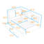 Lit plateforme simple en bois avec tête de lit et tablette rotative-678639459