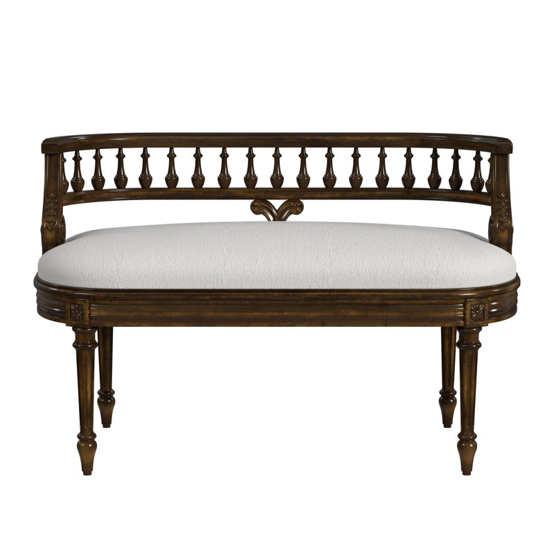 Hathaway 37" Upholstered Bench, Antique Cherry