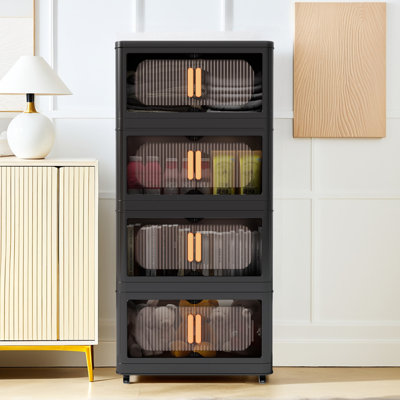Stackable Foldable Storage Bins With Lids And Wheels