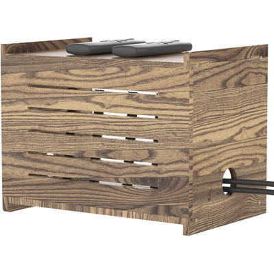Boîte de rangement en bois pour toupie Wi-Fi, housse de toupie décorative avec système de gestion des câbles, housse pour tablette de comptoir, solution d'organisation pour la maison