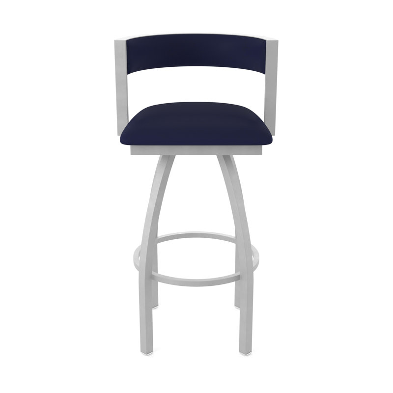Tabouret Artémis, Nickel anodisé, Tabouret de bar (siège d'une hauteur de 36 po), Vinyle - crépuscule Canter