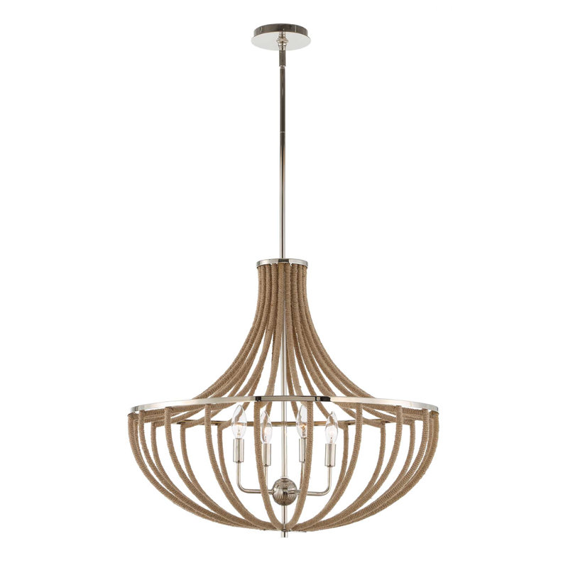 Uttermost Lovelock 4 Light Rope Empire Chandelier