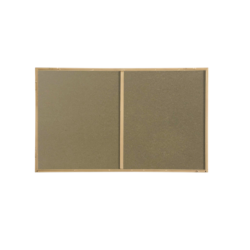 Sabine Metal Rectangle Wall Mirror, 40" x 24", Brass
