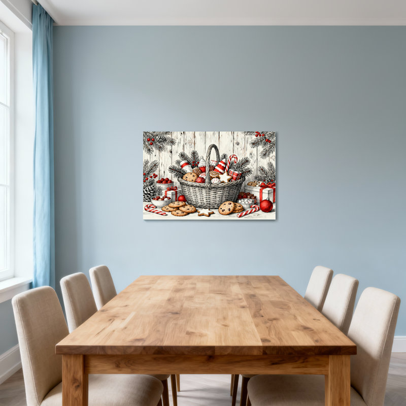 Panier de Noël et décorations de Noël, H 12 po x l 18 po